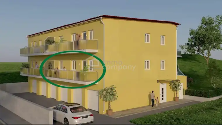 Seniorenwohnungen mit +PLUS+ in wunderbarer Grünruhelage / Top 1 - 1.OG - 71 m² - 3 Zimmer – Balkon - Garage / Bezug 2026