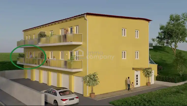Seniorenwohnungen mit +PLUS+ in wunderbarer Grünruhelage / Top 2 - 1.OG - 81 m² - 3 Zimmer – Balkon - Garten - Garage / Bezug 2026
