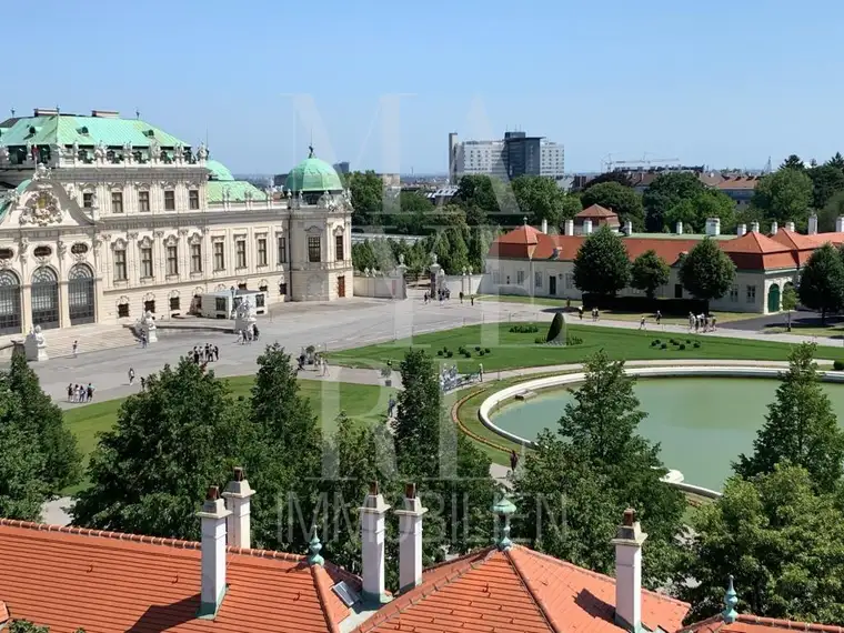 komplett möblierte Altbauwohnung mit Blick aufs Belvedere