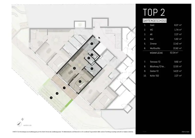 Moderne 2-Zimmer-Gartenwohnung in exklusivem Neubau | Provisionsfrei