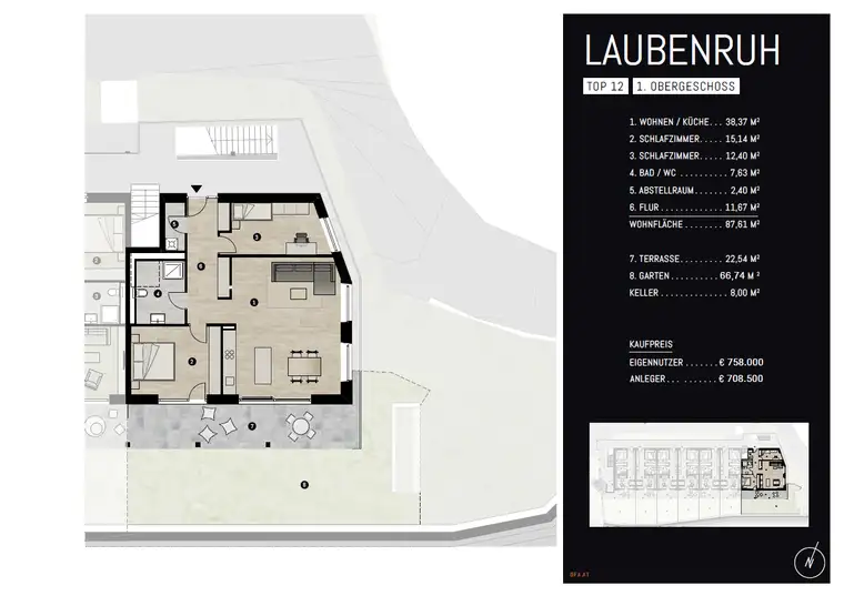 geräumige 3-Zimmer Wohnung mit Garten in Innsbruck