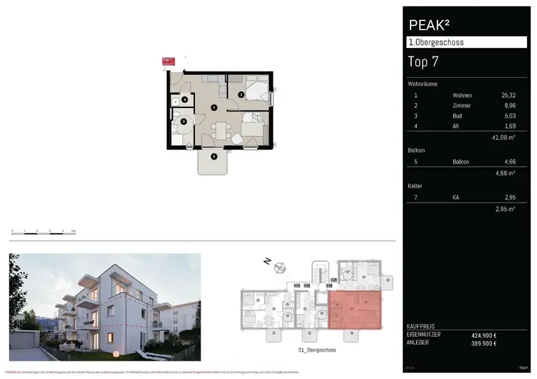 Erstbezug Terrassenwohnung in Pradl mit 2- oder 3-Zimmer Variante