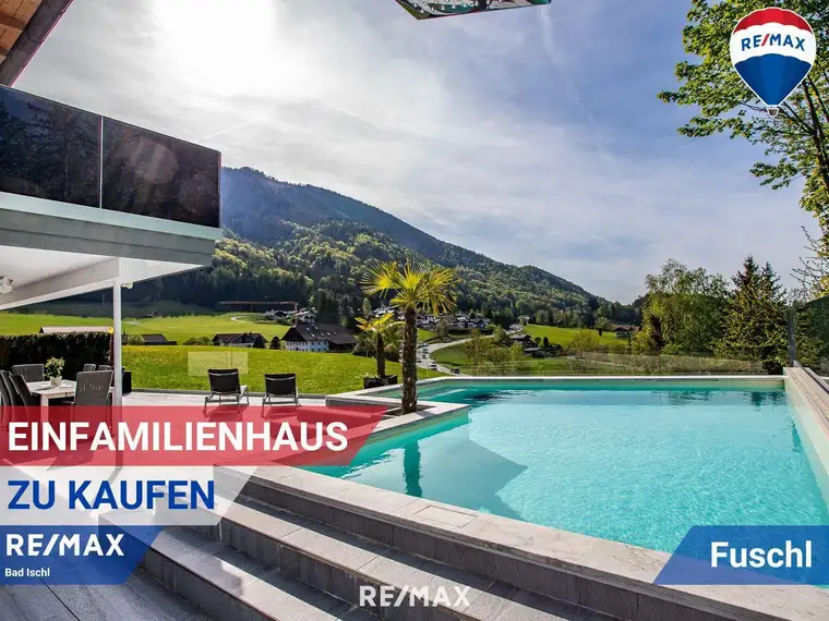 STARTPREIS! Luxuriöse Doppelhaushälfte mit Pool und Seeblick in Fuschl