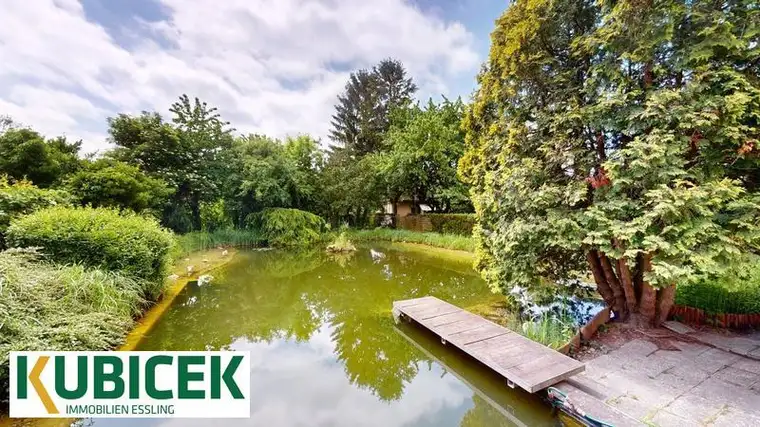Kleine Villa, großer Schwimmteich.