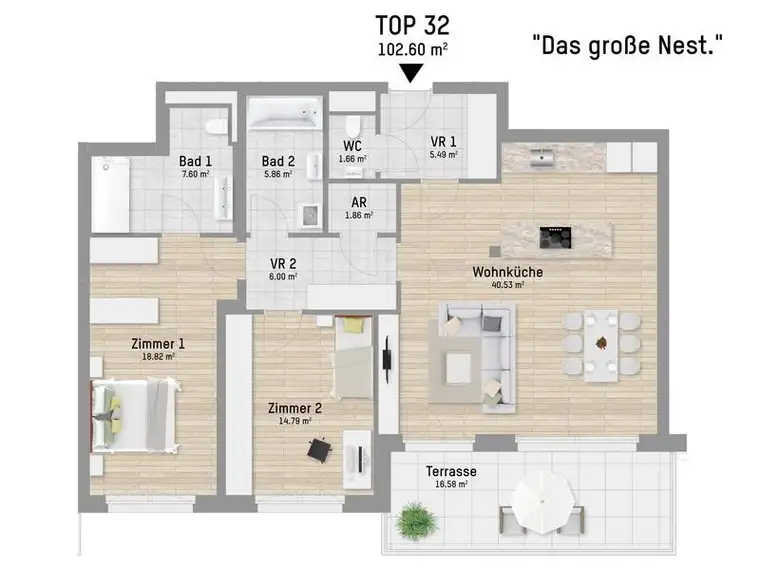 Alles bestens. 3-Zimmer Eigentumswohnung mit Top Aussicht, ausgezeichnetem Grundriss und perfekter Anbindung 