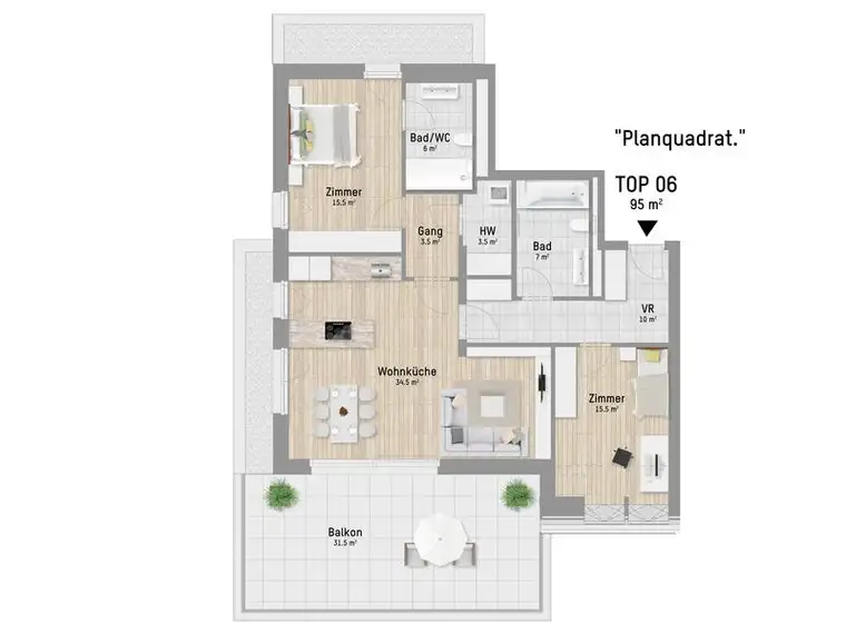 Lichtdurchflutete 3-Zimmer Dachgeschoss-Wohnung mit viel Liebe zum Detail. Schlüsselfertig vom Bauträger