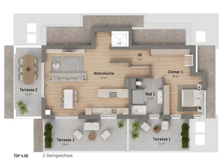 1210, Langenzersdorfer Straße, In Strebersdorf am Fuße des Bisambergs, 5-Zimmer-Penthouse 