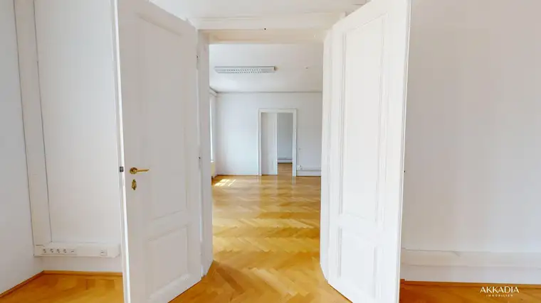 Altbaubüro mit Blick in den Resselpark