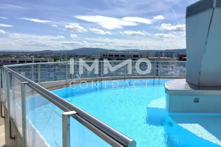Voll möblierte 3 Zimmer Wohnung mitLoggia, Pool, Sauna, Terrasse undFitnessstudio am Wienerberg!