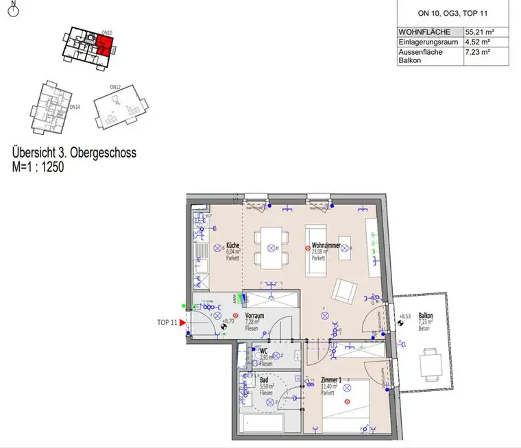 Ein Viertel Grün - Provisionsfreie 2-Zimmer-Wohnung mit großem Ost-Balkon