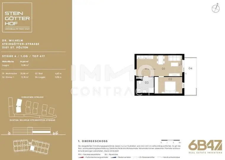 Durchdachte 2-Zimmer Wohnung auf 45 m²Erstbezug und Provisionsfrei
