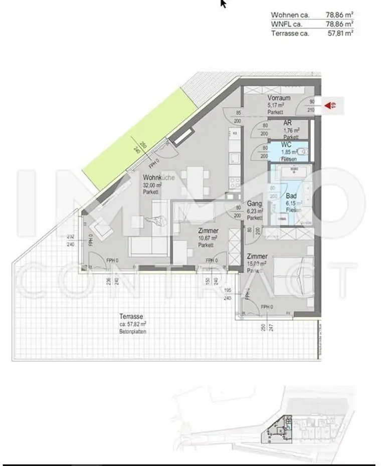 !!!!! 58 m2 Terrasse !!!!!Neubauwohnung