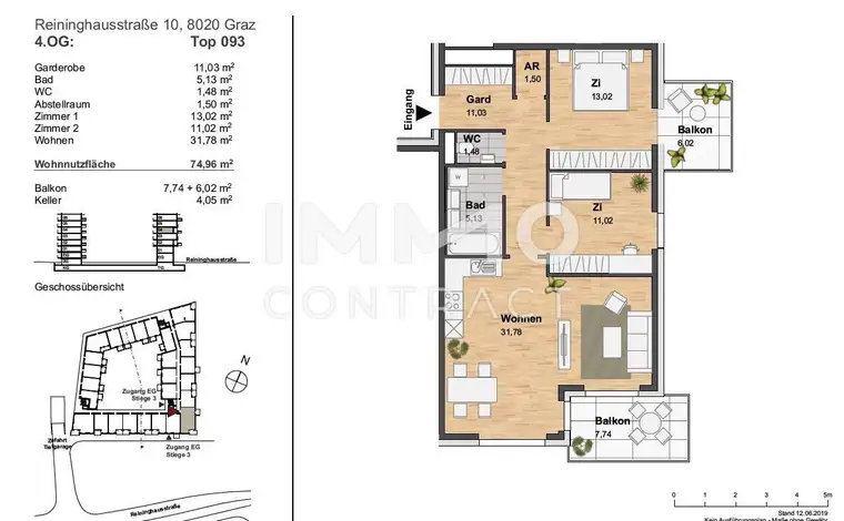 AKTION: 1. MONAT MIETFREI: SONNIGE 3-ZIMMERWOHNUNG MIT SÜDBALKON IM NEUEN STADTTEIL REININGHAUS