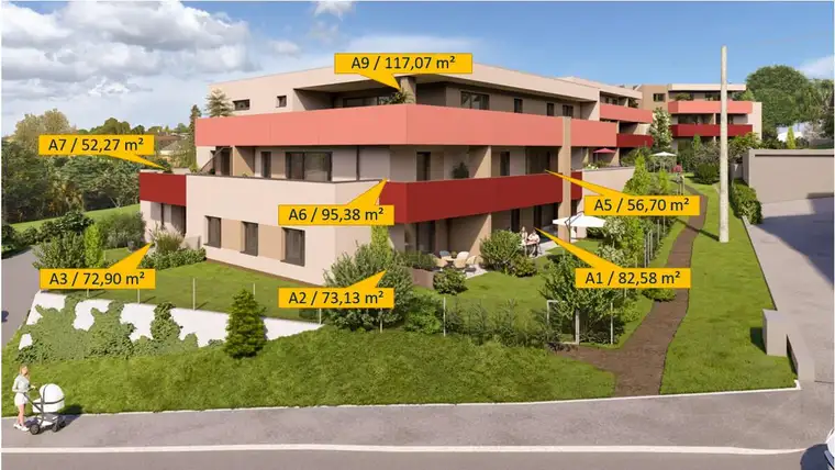 Lichtdurchflutete Eck-Gartenwohnung in den STADTTERRASSEN PEUERBACH - provisionsfrei! ** JETZT FRÜHKÄUFER-RABATT!**