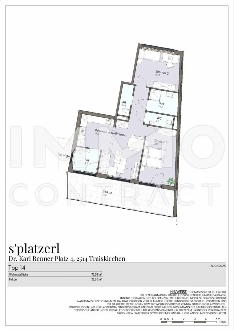 Lichtdurchflutete, moderne 3-Zimmer-Wohnung mit riesigem Balkon - Erstbezug