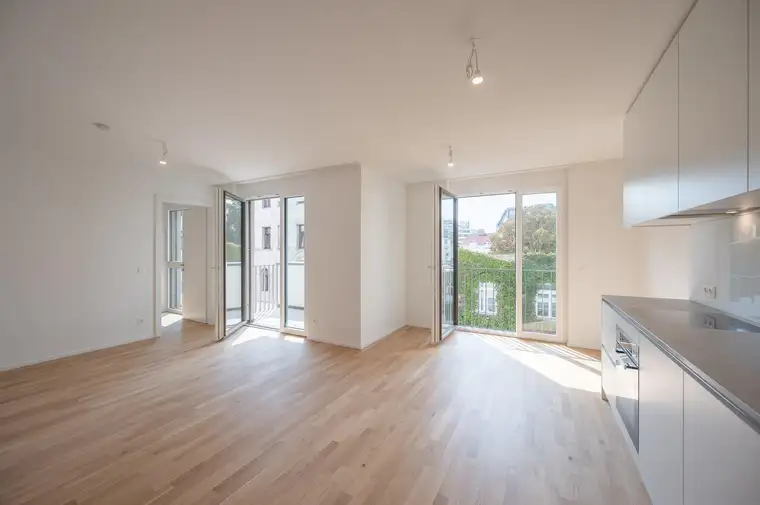ASG IV-Qualitatives Wohnen in urbaner Lage: hochwertiger 2-Zimmer ERSTBEZUG mit LOGGIA! Provisionsfrei!