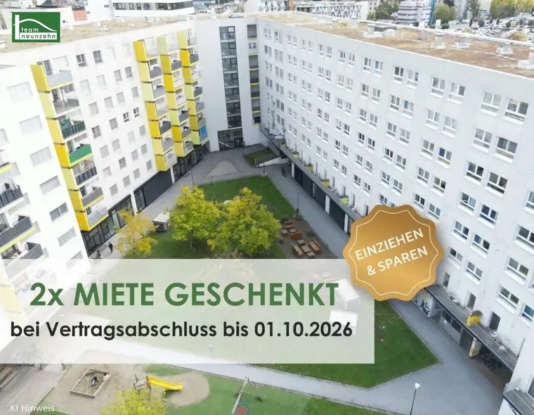 Zentral &amp; modern - Kompakte 2-Zimmer-Wohnung mit großzügiger Freifläche!