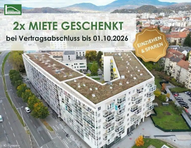 Wohnen im Herzen von Graz - 2-Zimmer-Wohnung mit großzügiger Loggia!