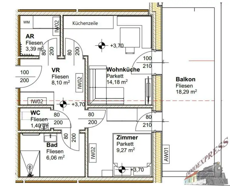 Hochwertige 2- Zimmerwohnung mit 18,29 m² Balkon - NEUBAU