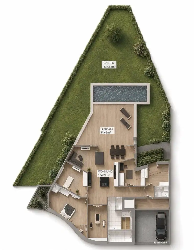 A1 | exklusives Gartenapartment mit Pool-Bescheid - Luxuriöses Wohnprojekt in Aldrans