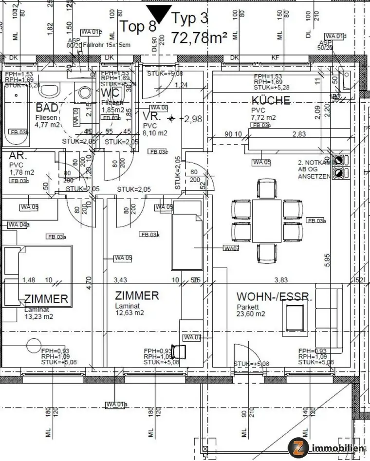 Jennersdorf: provisionsfrei, Wohnung in Ruhelage mit Balkon