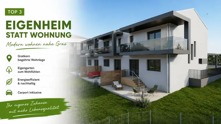 Neubau-Reihenhaus in Gratkorn – modernes Eigenheim nahe Graz mit Garten &amp; Carport - Top 3