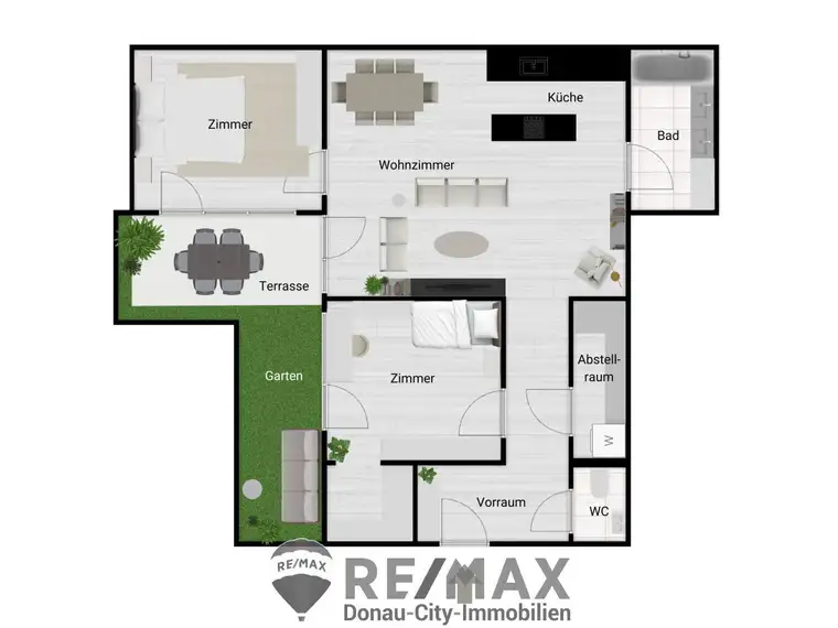 “Modern. Elegant. At Peace. – Wohnen mit Garten-Terrasse &amp; Dachterrasse!“