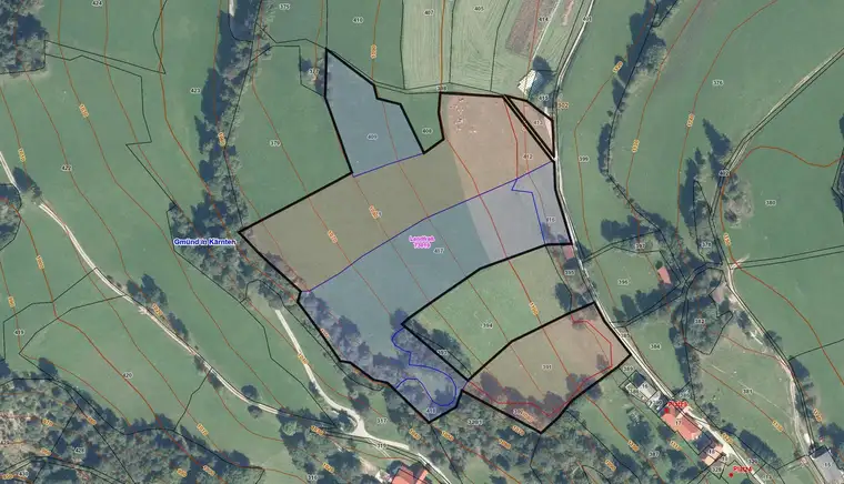 Ca. 3,59 ha landwirtschaftliche Flächen in KG Landfraß - Gemeinde Gmünd (Bezirk Spittal an der Drau) zu verkaufen