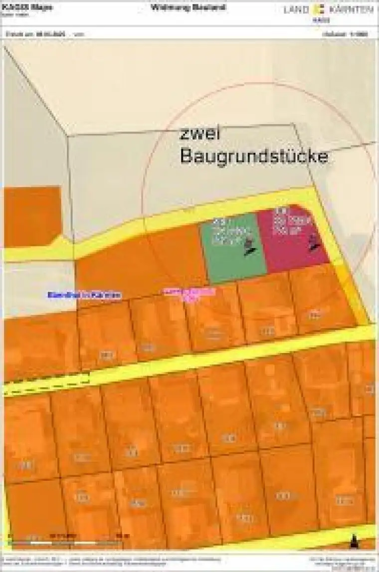 Zwei Sonnige Grundstücke 9065 Ebenthal – 788 m² und 789 m² in der KG 72204 für jeweils 124.000 €