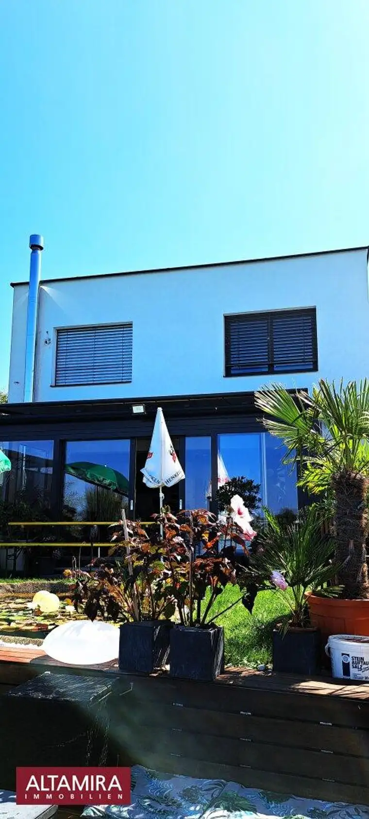 Ankommen um zu bleiben - Modernes Architektenhaus am türkisblauen Dürrsee; Mietgrund