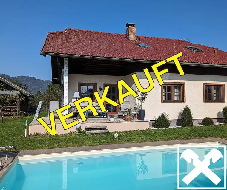 Am Stadtrand von Völkermarkt! Exklusives Zweifamilienhaus mit Pool im Garten