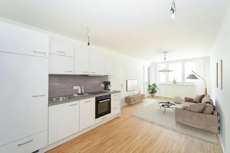 Sonnige 2-Zimmer-Dachgeschoßwohnung mit Terrasse -Erstbezug - zu mieten in 1020 Wien