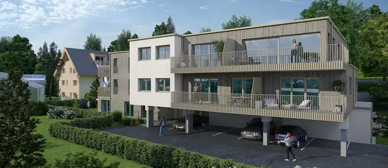 Dachgeschosswohnung mit 2 Zimmern und Balkon in ökologischer Massivholzbauweise