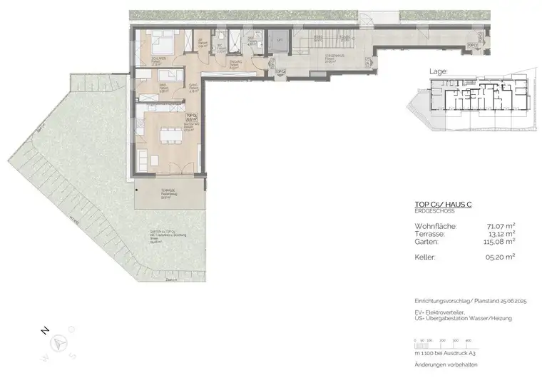 Wohlfühloase in St. Lorenz: 3-Zimmer-EG-Wohnung mit Garten und Terrasse!