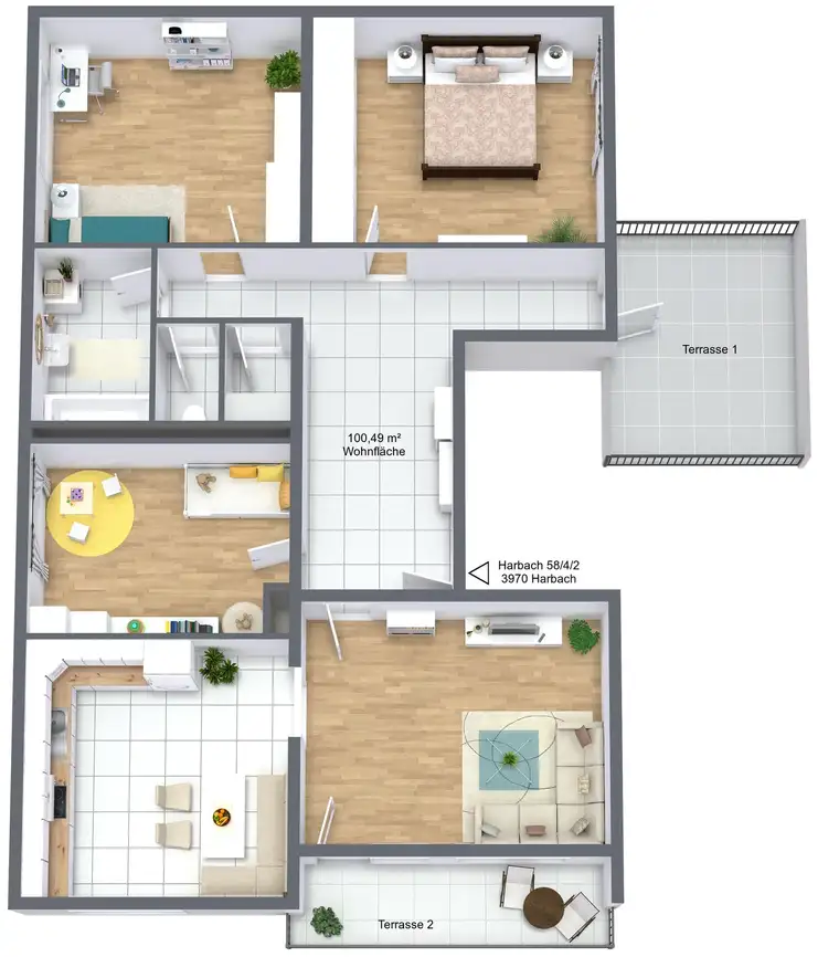 Große 4-Zimmerwohnung mit zwei Terrassen - Wohnbeihilfe möglich