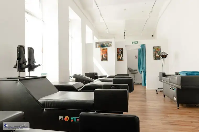Gut eingeführter Gesundheitssalon mit Shape Line - Konzept - abzugeben