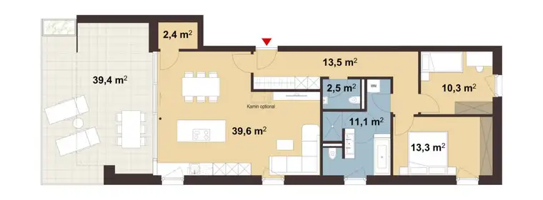3-Zimmer-Dachgeschosswohnung mit Terrasse zum Wohlfühlen | A05