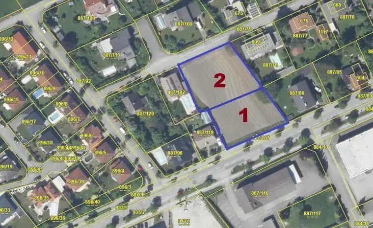 Großes Grundstück mit W Widmung oder 2 Einzelparzellen zu je ca 650 m² um 220.000 Euro möglich