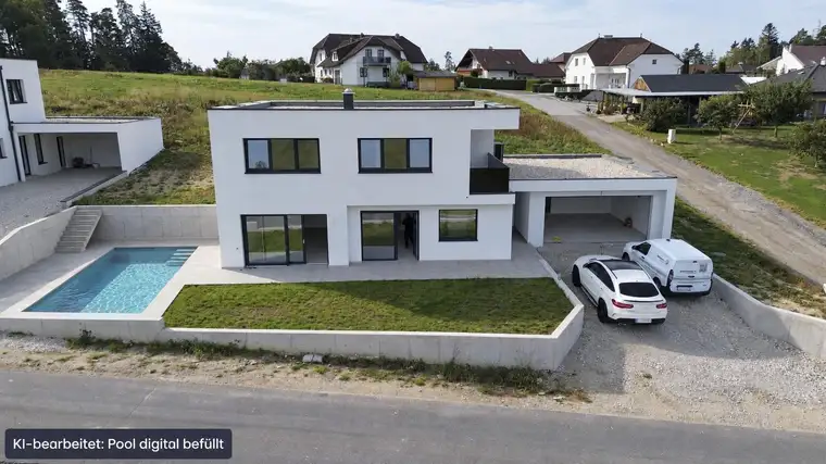 Neugebautes Luxushaus NEUER FINALPREIS Ziegelmassiv mit Fernsicht, Pool,Doppelhäuser 495.000mit Pool