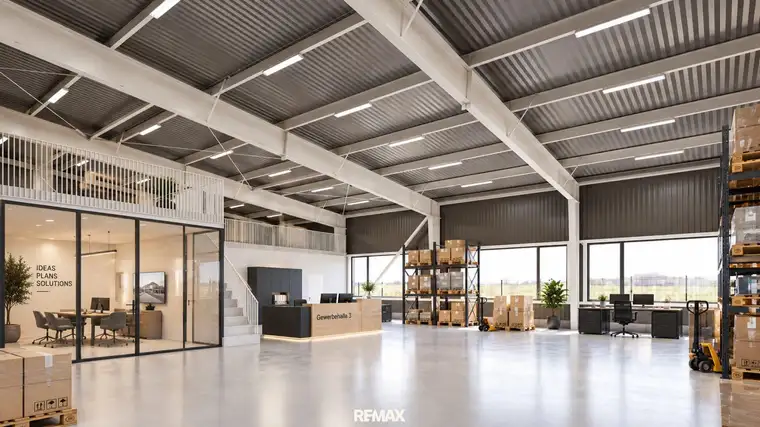 Großzügige Gewerbehalle mit ca. 400 m² &amp; hoher Raumhöhe in Leopoldsdorf