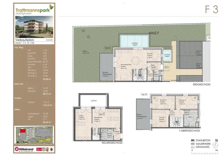 Erstbezug: 4-Zimmer Gartenmaisonettewohnung F03