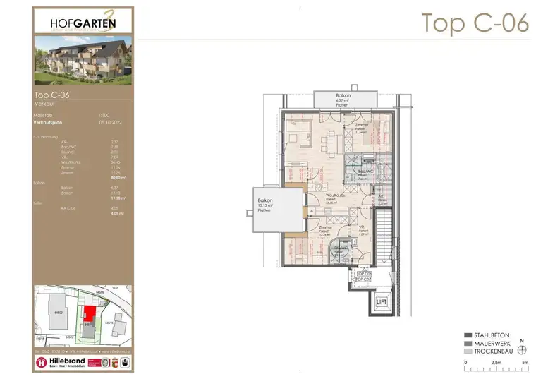 3-Zimmer-Dachgeschosswohnung / Top C6