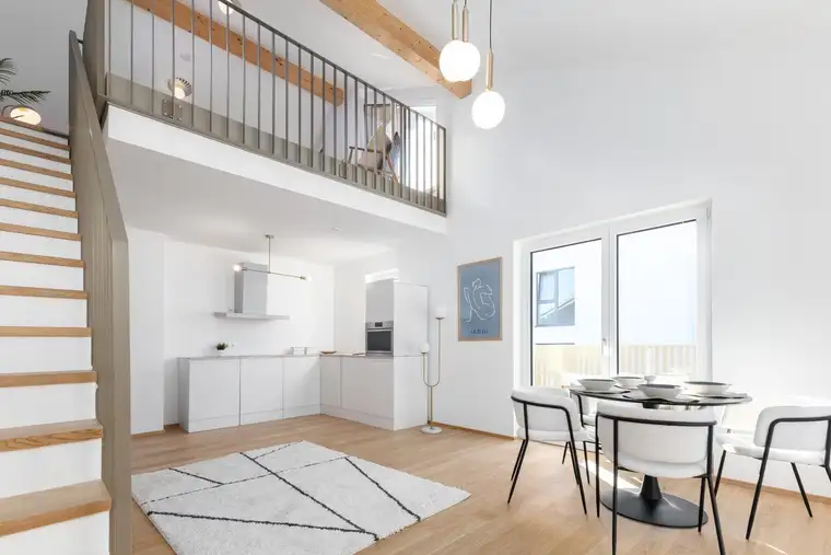 Quartett Strass, Top 1.11: 3,5-Zimmer Galeriewohnung, Wohlfühlen auf zwei Ebenen