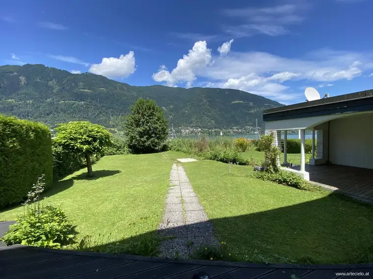 Seehaus, Garten und privater Steg am Ossiacher See Südufer
