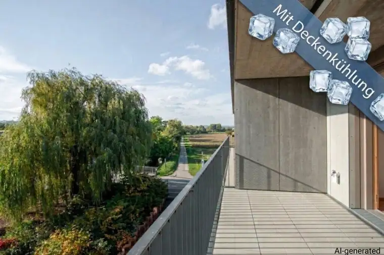 Exklusive Mietwohnung mit DECKENKÜHLUNG, 2 Balkonen und herrlichem Grünblick - Nähe Schloß Laxenburg.