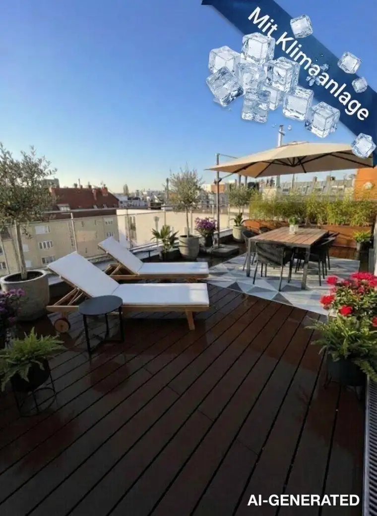 Luxuriöses, klimatisiertes Penthouse in edler Wohnhausanlage mit Pool, Fitnessbereich und Concierge-Service.