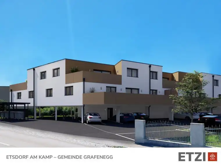 Helle Neubau-Eigentumswohnung mit 3 Balkonen und Rundum-Blick in Etsdorf am Kamp