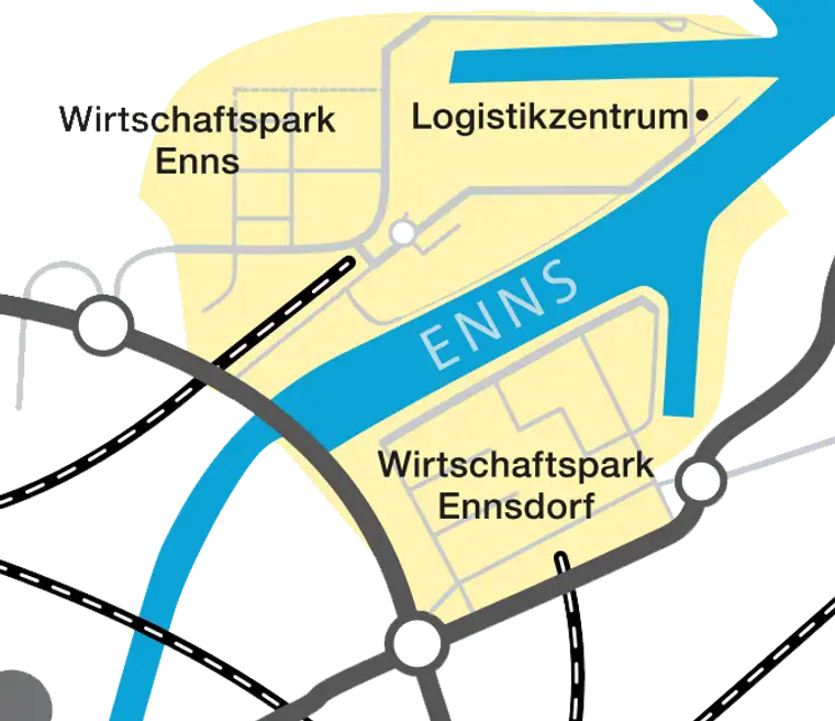 Halle auf 11.000m² BB-Grund und befestigt im Hafen Enns - Ennsdorf 