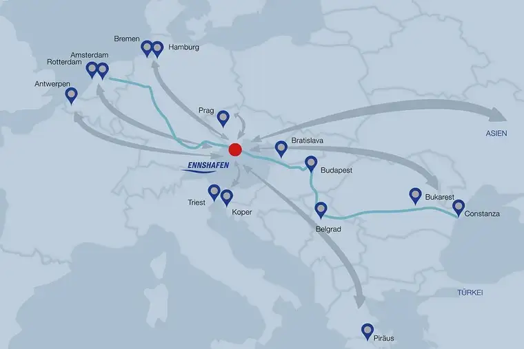 11.000m² BB-Grund- Halle im Hafen Enns - Ennsdorf 