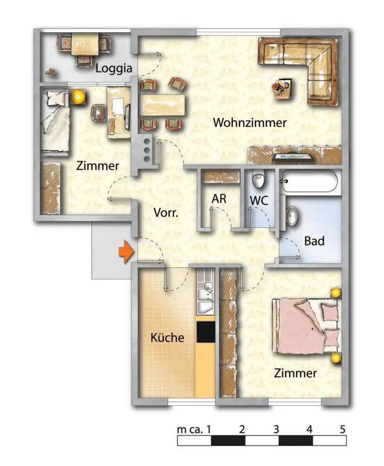 Familien freundlich und 2 Min zum Bahnhof